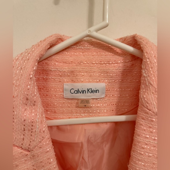 Calvin Klein Pink Tweed Tailored Blazer - Picture 6 of 9